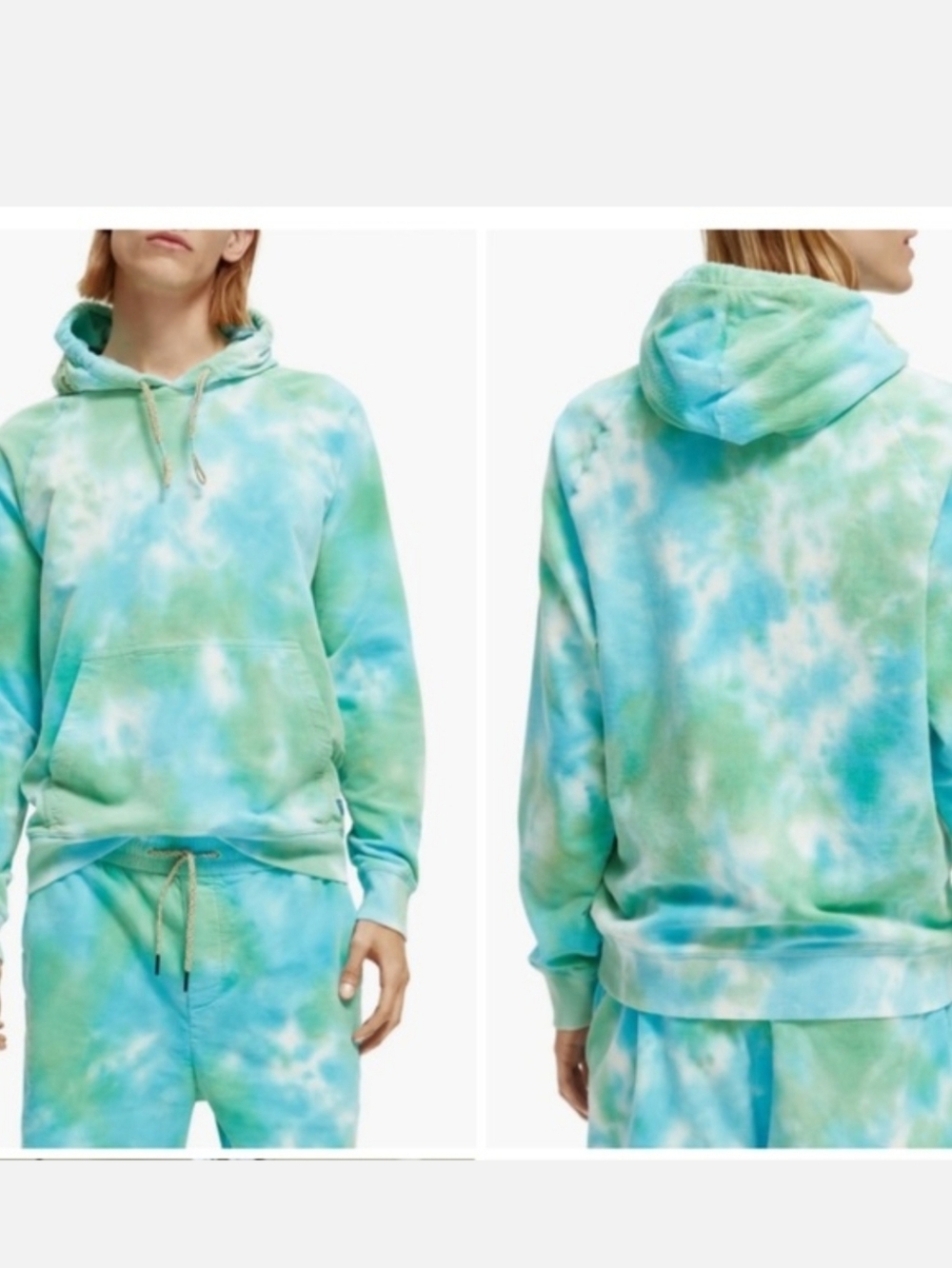 Scotch & Soda Organic Cotton Corduroy Tie Dye Hoodie Sz L